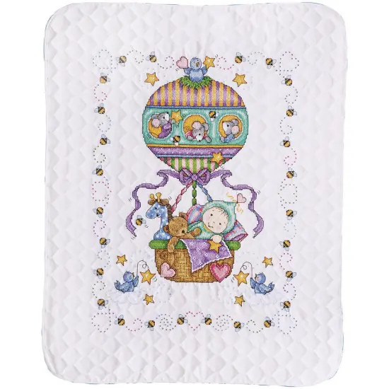 Tobin Stamped Quilt Cross Stitch Kit 34"X43"-Balloon Ride {2}