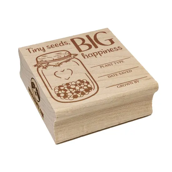 Tiny Seeds Big Happiness Fill In Plant Seed Packet Square Rubber Stamp for Stamping Crafting {7}