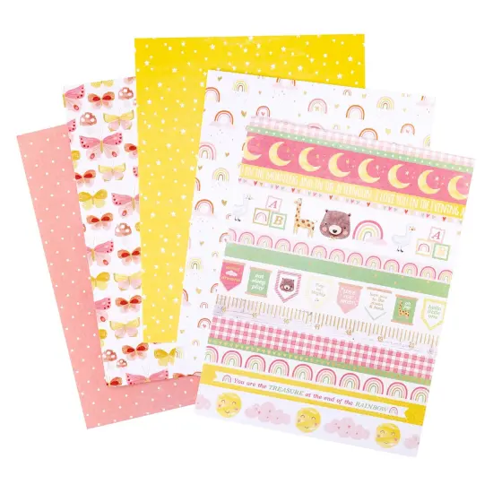 American Crafts Single-Sided Paper Pad 6"X8" 36/Pkg-Gold Foil, Hello Little Girl {4}