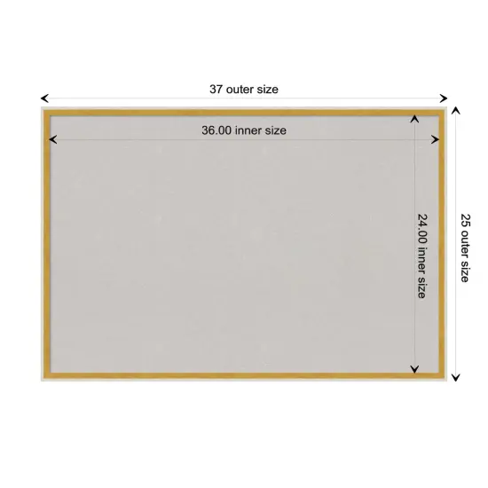 Paige Wood Framed Corkboard, Grey Cork Paige White Gold {3}