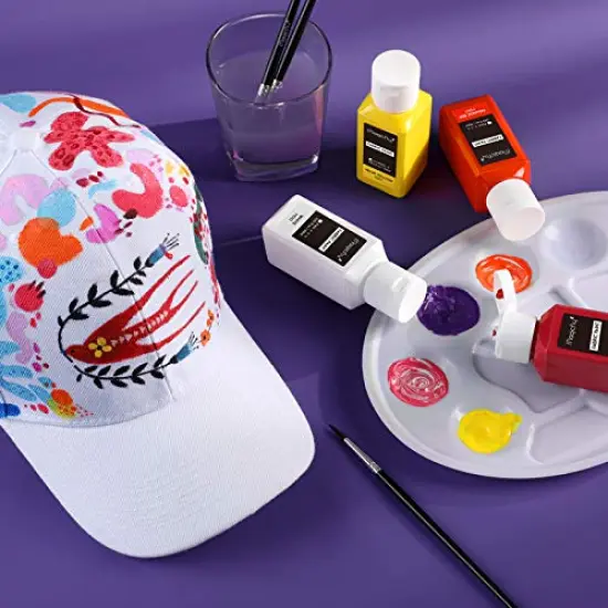 Magicfly Permanent Soft Fabric Paint Set - 14 Colors, 60ml Each, No Heating Needed & Washable, Ideal for Crafts, Canvas, T-Shirts, Jeans, and Bags, Includes 3 Brushes {3}