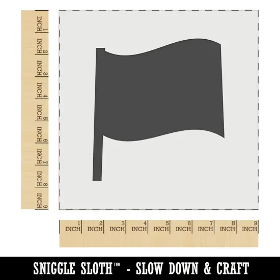 Waving Flag Solid Wall Cookie DIY Craft Reusable Stencil {1}