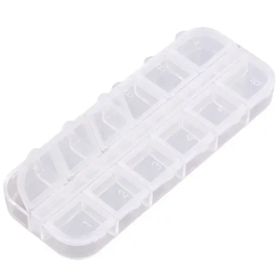 6 Pieces Nail Art Tool Jewelry Storage Box, 12 Compartments Plastic Rhinestone Organizer Container Case, Display Containers {3}