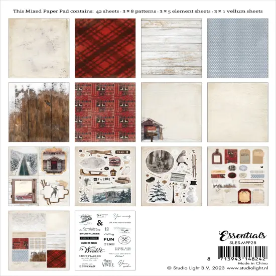 Studio Light Essentials Mixed Paper Pad 5.83"X8.25"-Nr. 28, Nostalgic Winter {2}