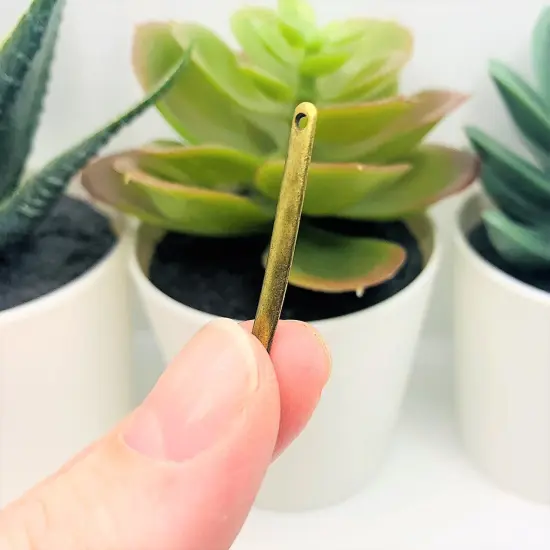 4, 20 or 50 Pieces: Bronze 33x3mm Simple Minimalist Bar Connectors {5}