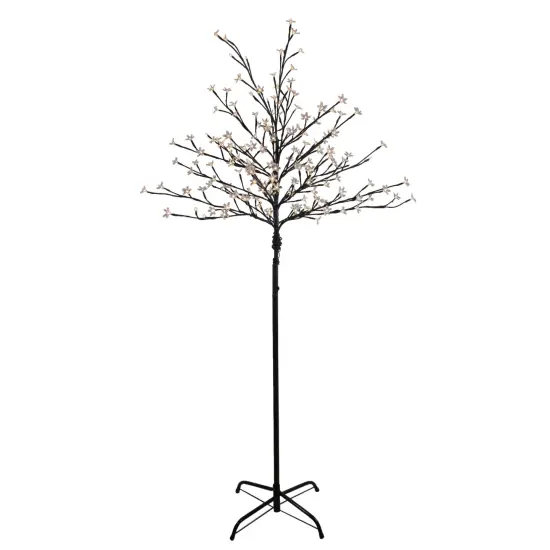 Northlight LED Lighted Cherry Blossom Artificial Flower Tree - 6' - Warm White {1}