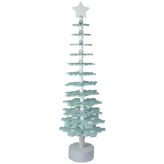 Northlight Bead and Snowflake Cutout Christmas Tree with Star Topper Decoration - 23" - Green {1}