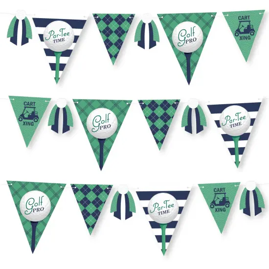 Big Dot of Happiness Par-Tee Time - Golf - DIY Birthday or Retirement Party Pennant Garland Decoration - Triangle Banner - 30 Pieces {1}