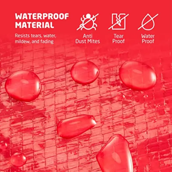 Artificial Christmas Tree Storage Bag - Fits Up to 7.5 Foot Holiday Xmas Disassembled Trees with Durable Reinforced Handles & Dual Zipper - Waterproof Material Protects from Dust, Moisture & Insects (Red) {5}