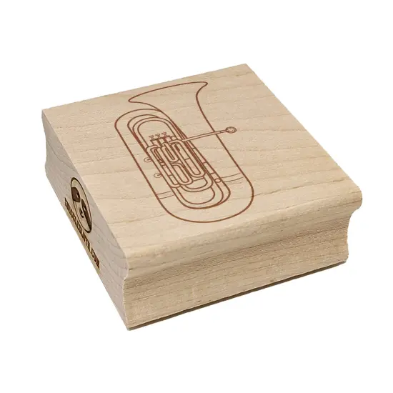 Tuba Brass Musical Instrument Square Rubber Stamp for Stamping Crafting {7}