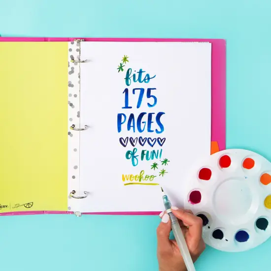 Avery + Amy Tangerine Designer Collection Binder, 1" Round Rings, 175-Sheet Capacity, Watercolor Rainbow (28322) {3}