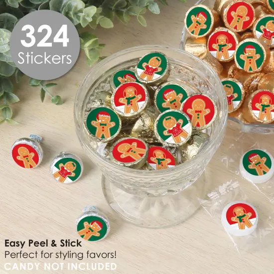 Big Dot of Happiness Gingerbread Christmas - Gingerbread Man Holiday Party Small Round Candy Stickers - Party Favor Labels - 324 Count {3}