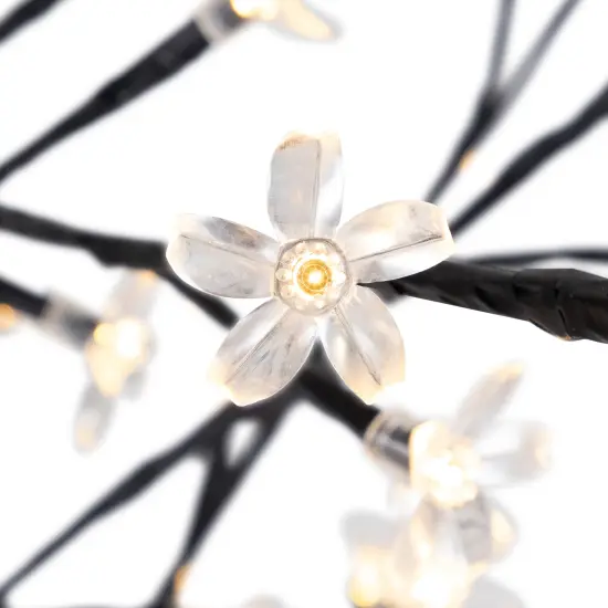 Northlight 4' LED Lighted Sakura Cherry Blossom Artificial Flower Tree - Warm White Lights {6}