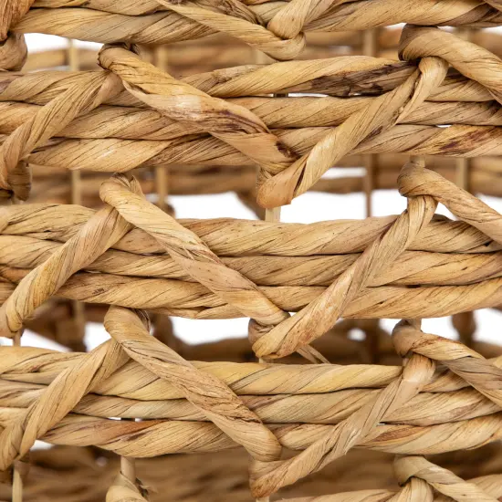 Northlight Set of 4 Open Fishtail Weave Water Hyacinth Storage Baskets with Handles 15.5" Beige {7}