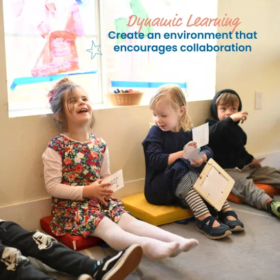 Mobile Cushion Cart and SoftZone Square Floor Cushions, Flexible Seating Assorted {6}