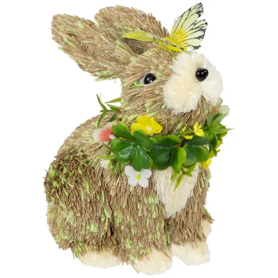 Northlight Easter Bunny with Butterfly Straw Figurine - 8" Brown {1}