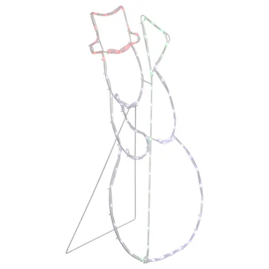 Northlight 28" Lighted Standing Snowman Silhouette Outdoor Christmas Decoration White {6}