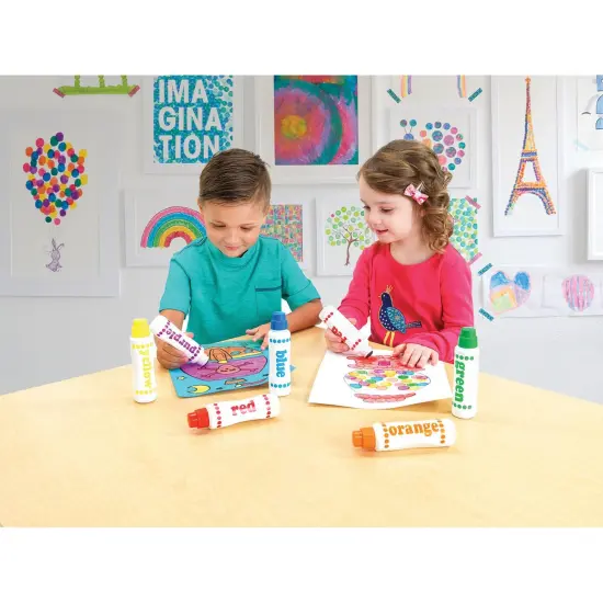 Washable Rainbow Dot Markers, 6 Colors Per Pack, 3 Packs {4}