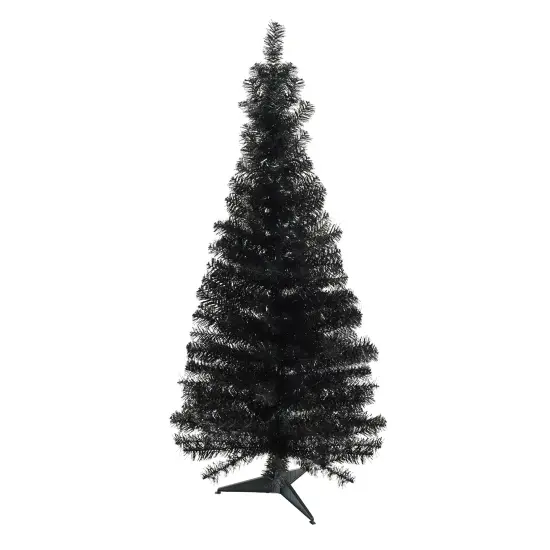 Northlight Slim Tinsel Artificial Halloween Tree - 4' - Black - Unlit {3}