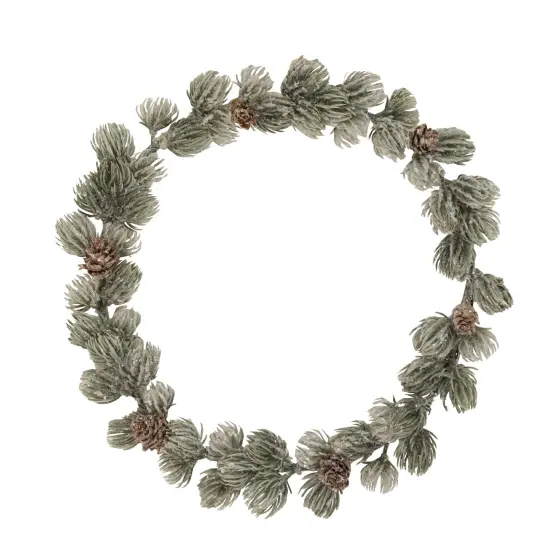 Northlight 12" Mini Frosted Pine Christmas Wreath with Pine Cones Green {1}