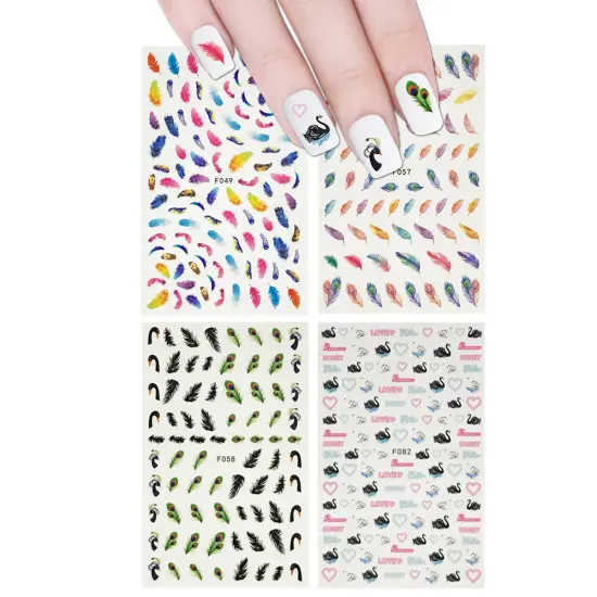 Wrapables 4 Sheets Nail Stickers Nail Art Set {1}