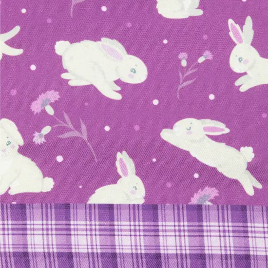 Northlight Hopping Bunnies Plaid Easter Kitchen Oven Mitts - 13.75" - Purple - Set of 2 {5}