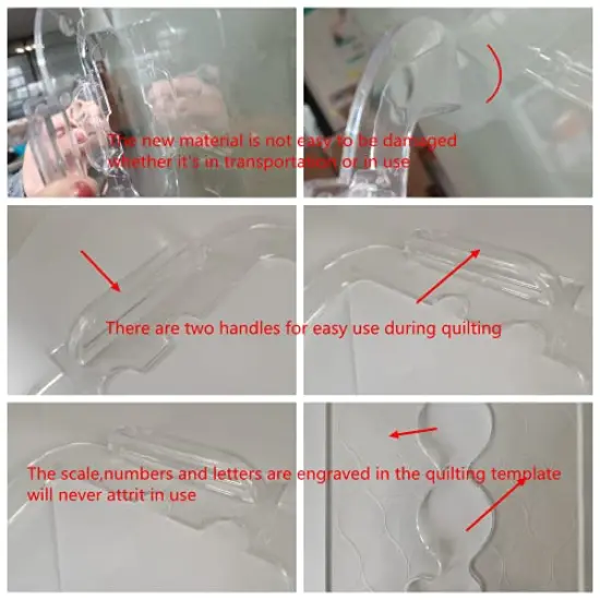 Free Motion Quilting Template Series 5 with Quilting Frame for Domestic Sewing Machine Ruler (Heart Border Template) {3}