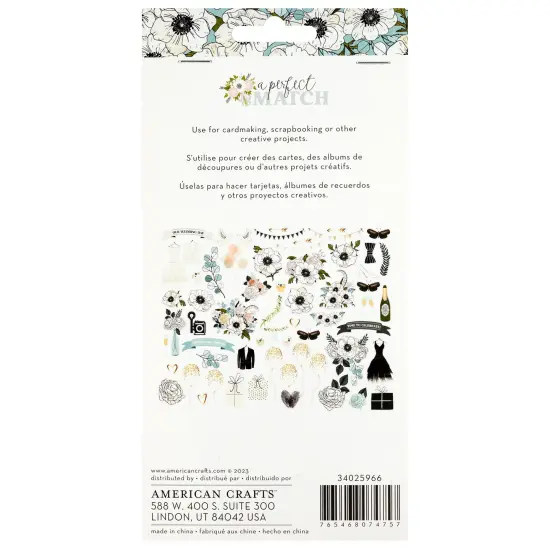 American Crafts A Perfect Match Ephemera Die-Cuts 61/Pkg-Icons, Vellum Gold Foil {3}