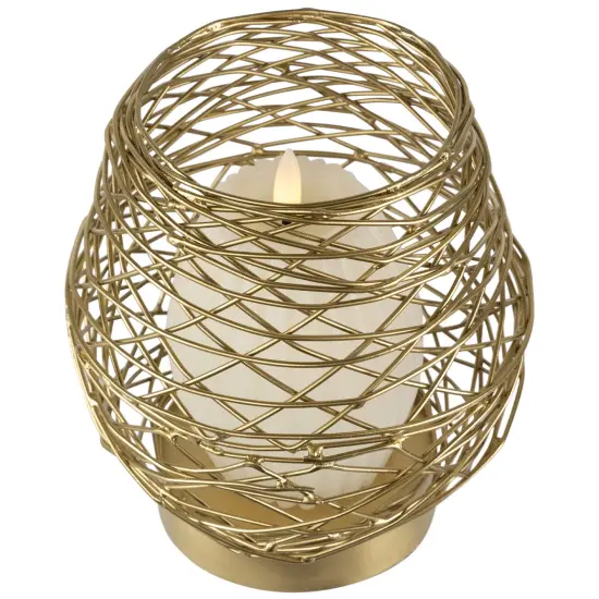 Northlight Small Woven Iron Votive Candle Holder - 6.25" - Brass Finish Bronze {5}