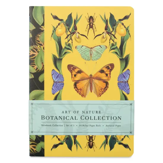 Art of Nature Sewn Notebook Set - Botanical, Set of 3, 6" x 8-1/2", 64 pages {1}