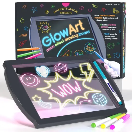 Black Glow Art - Kids Doodle Board - Neon Drawing Board {1}