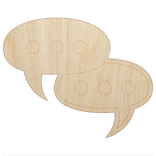 Conversation Discussion Chat Bubbles Icon Unfinished Wood Shape Piece Cutout for DIY Craft Projects {7}