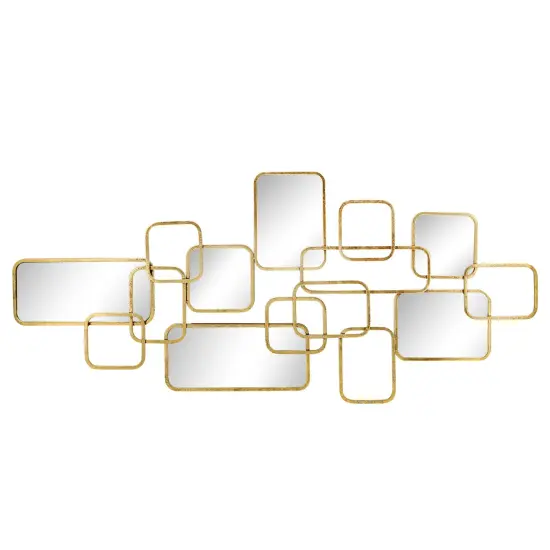 Kingston Living Mirrored Accent Wall Decoration - 46" - Gold {1}