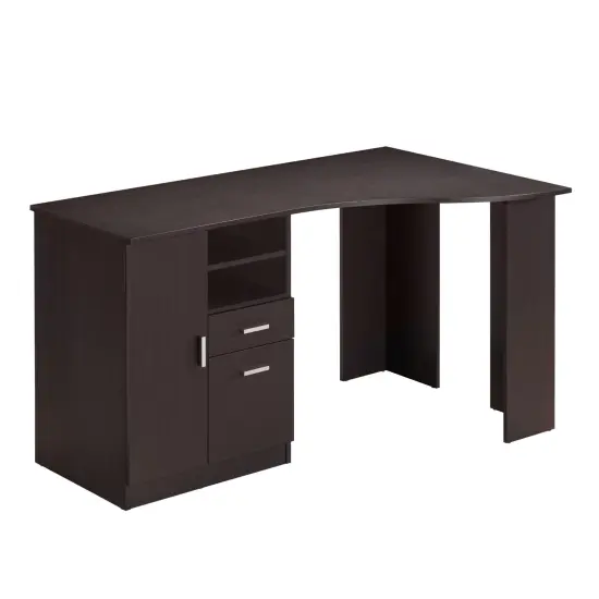 Techni Office Solutions 51.25" Brown Espresso Unique Techni Mobili Classic Office Desk with Storage {1}