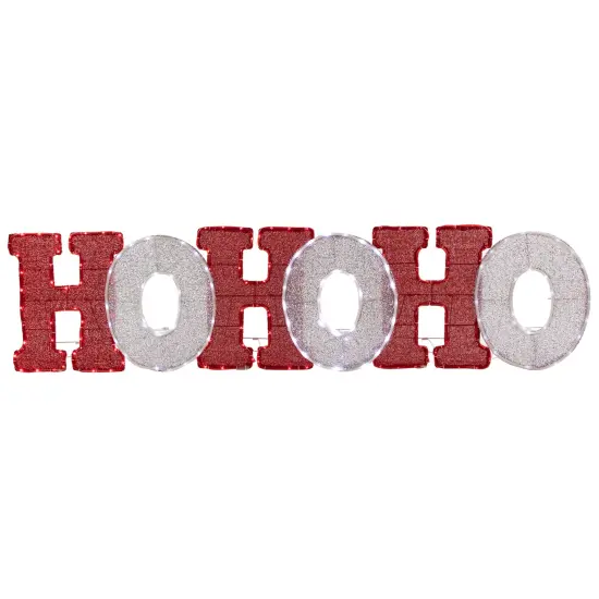 Northlight LED Lighted "Ho Ho Ho" Outdoor Christmas Decoration - 76.75" - Red and White Lights {4}