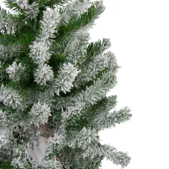 Northlight Slim Flocked Alpine Artificial Christmas Trees - 6' - Unlit - Set of 3 Green {5}