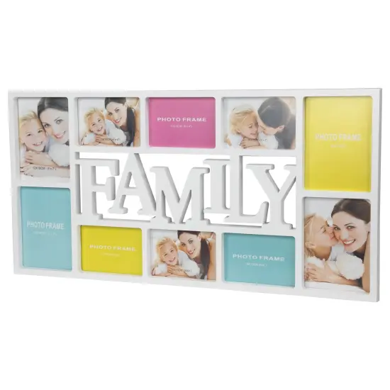 Northlight Rectangular &ldquo;Family&rdquo; Wall Collage Photo Frame - 28.75" - White {5}
