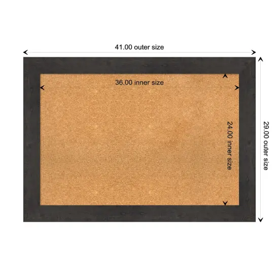 Rustic Plank Framed Corkboard, Natural Cork Espresso {3}