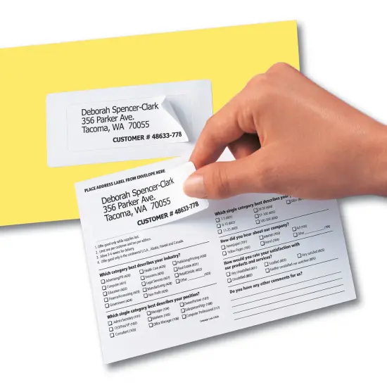 Avery Send & Reply Piggyback Mailing Labels, Sure Feed Technology, 1-5/8" x 4" Outer, 1" x 3" Inner, 240 Labels (5735) {4}