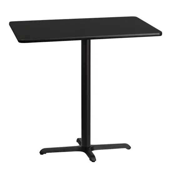 Emma and Oliver 30"x42" Rectangular Laminate Bar Table with 23.5"x29.5" Base Black {1}