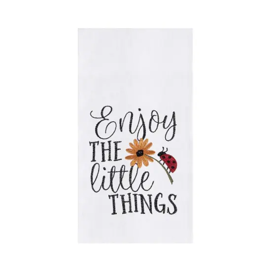 18" x 27" Enjoy the Little Things Ladybug Cotton Flour Sack Kitchen Towel {1}