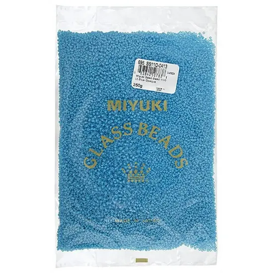 Miyuki 250g Opaque Round Rocailles Seed Beads, 11/0 Light Blue #413 {3}