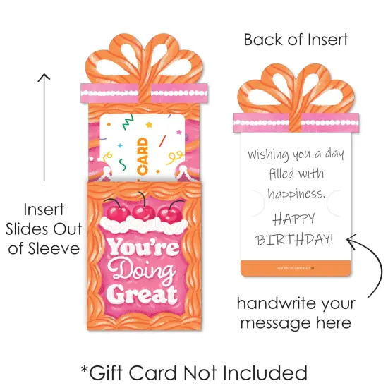 Big Dot of Happiness Assorted Hot Girl Bday - Vintage Cake Birthday Party Money and Gift Card Sleeves - Nifty Gifty Card Holders - Set of 8 {6}