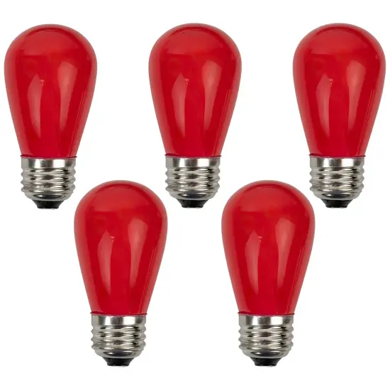 Northlight Opaque LED S14 Edison Style Christmas Replacement Bulbs - Red - Pack of 25 {5}