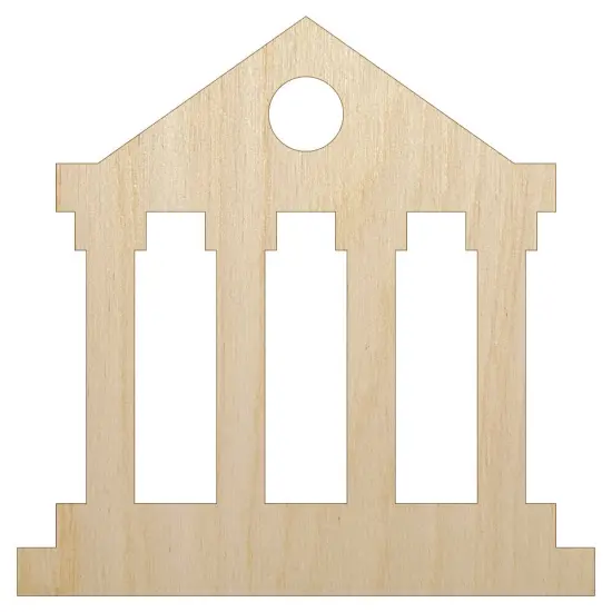 Courthouse Justice Legal Lawyer Judge Icon Unfinished Wood Shape Piece Cutout for DIY Craft Projects {7}