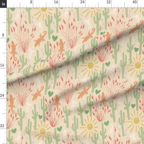 Various Fabrics by the Yard or Fat Quarter Neutral Southwest Muted Sun Cactus Cacti Lizard Scorpion Deserts Saguaro Custom Printed Fabric by Spoonflower {1}