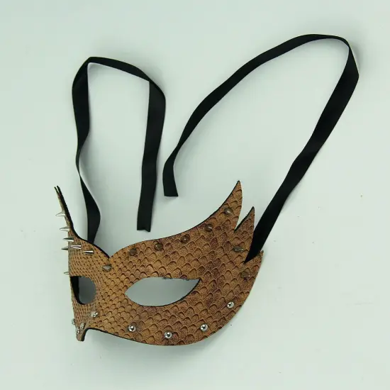 Andromeda Adult Masquerade Spiked Leather Eye Mask {2}
