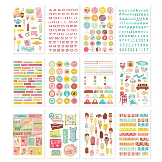 Simple Stories Sticker Book 12/Sheets-Retro Summer, 451/Pkg {2}