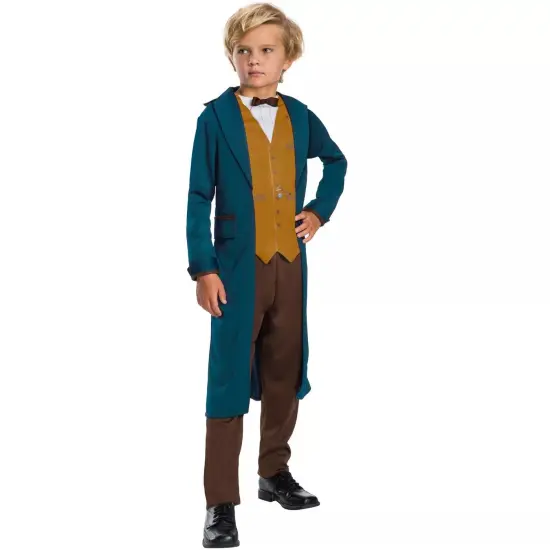 Rubies Fantastic Beasts Boys Newt Scamander Halloween Costume Size Small 4-6 Blue {3}