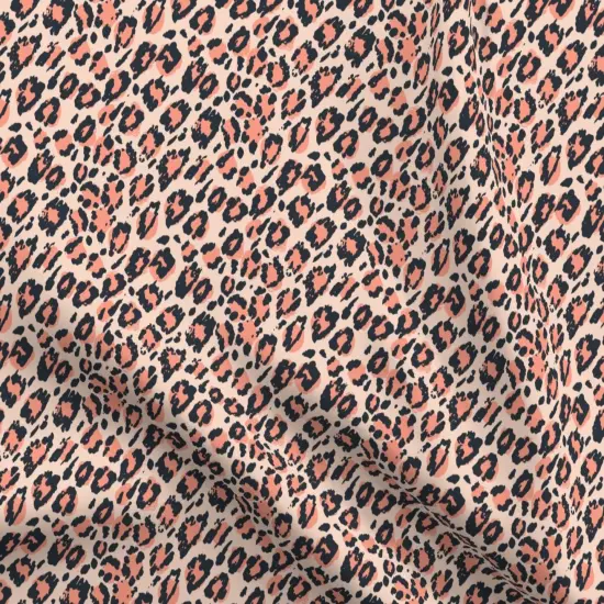 Various Fabrics by the Yard or Fat Quarter Bright Leopard Pink Black Jungle Cat Spots Boho Custom Printed Fabric by Spoonflower {5}